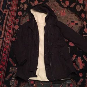 Black GAP jacket with removable Sherpa vest